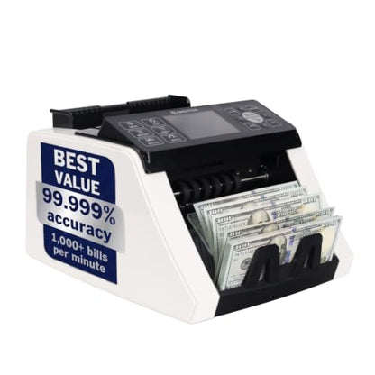 CARNATION Money Counter Machine – Cash Counting & Mixed Denomination Bill Counter, Portable Currency Detector, Counterfeit Bank Scanner, Dollar Sorter for Commercial, up to 1200 N/M, UV/MG/MT/IR/CIS - size: CN5