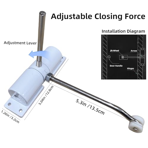 Automatic Door Closer,Adjustable Safety Spring Self-Closing Mechanism for Interior,Bedroom Doors (Black) - color: Black