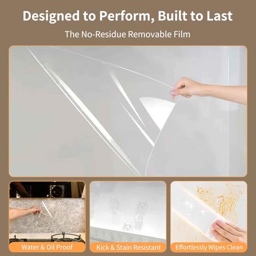 Clear Electrostatic Wall Protector, Static Protective Film, Adhesive-Free, No Residue Protection for Behind Trash Cans, Against Dog Scratches, Furniture, Doors, Splashes and Stains (15.78in*32.8ft) - size: 15.78in*32.8ft
