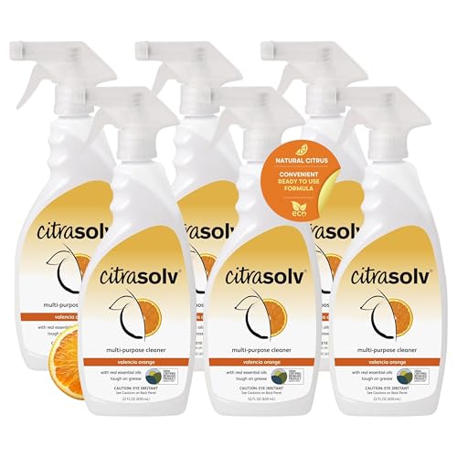 Citra Solv Natural Multi Purpose Spray Cleaner, Valencia Orange, 22 Ounce (Pack of 6) - size: 22 Fl Oz