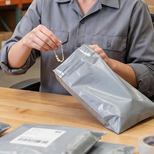 100 Pcs Grey 5.9×9.8 Inch Thick Poly Mailers, 11 Mil Heavy Duty Self-Adhesive Waterproof Tear-Proof Shipping Bags For Clothing Parcel Delivery