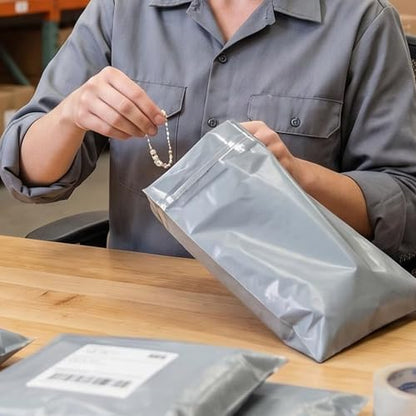 100 Pcs Grey 5.9×9.8 Inch Thick Poly Mailers, 11 Mil Heavy Duty Self-Adhesive Waterproof Tear-Proof Shipping Bags For Clothing Parcel Delivery