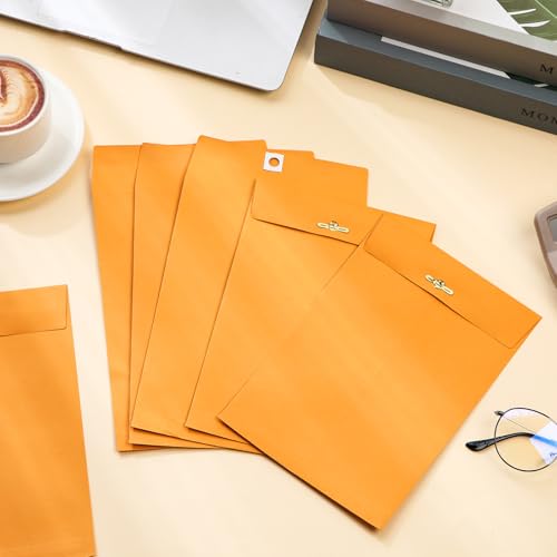 Teling 50 Pcs Manilla Clasp Envelopes Kraft Closure - color: Yellow, size: 6*9