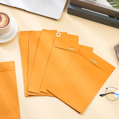 Teling 50 Pcs Manilla Clasp Envelopes Kraft Closure - color: Yellow, size: 6*9