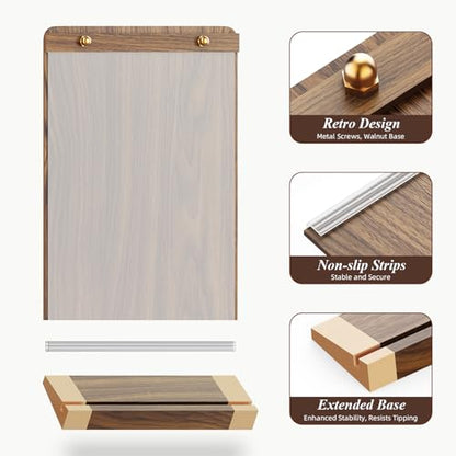PPH-Sisy 4 Pack Acrylic Sign Holders 8.5 x 11 with Wood Base, Tabletop Display Sign Stand for Menu Flyer Poster, Clear Acrylic Paper Frame for Restaurant Coffee Shop Hotel Office Exhibition - size: 8.5*11-4 Pack