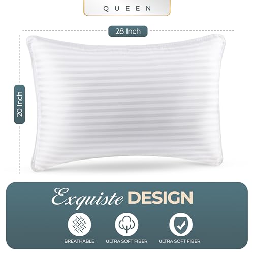 Utopia Bedding Hotel Bed Pillows for Sleeping, Pillows Queen Size Set of 2 - size: Queen (Pack of 2)
