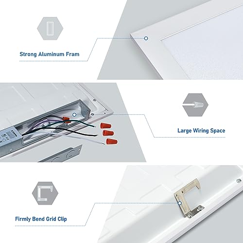 CycevSun 2x2 LED Flat Panel Light Drop Ceiling, 0-10V Dimmable, 8 Pack - size: 2x2 FT