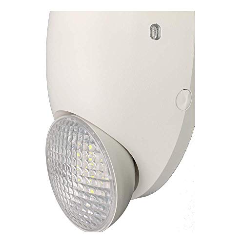 Amazon Basics LED Emergency Light, UL Certified, 6-Pack, Adjustable Two LED Bug Eye Head, Battery Backup, 90-Minute Backup, Nickel Cadmium
