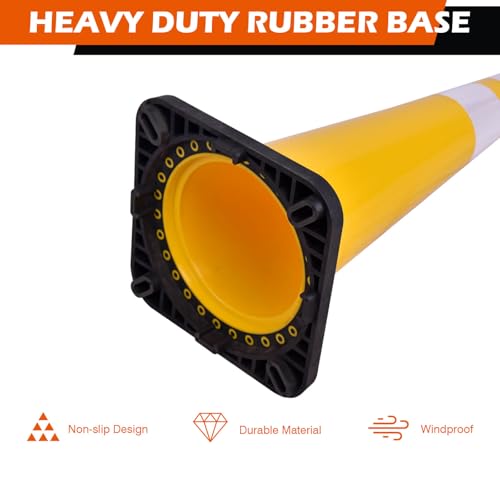 4-Pack 36" Yellow Traffic Cones - Reflective Safety - color: Yellow, size: 36inch