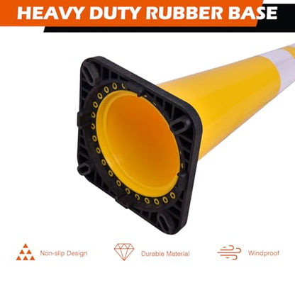 4-Pack 36" Yellow Traffic Cones - Reflective Safety - color: Yellow, size: 36inch