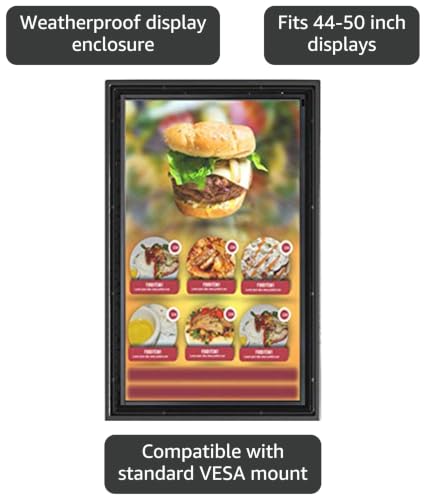 The Display Shield 44-50" Vertical Outdoor Digital Menu Enclosure & Fan - color: With Cooling Fan, size: 44-50"