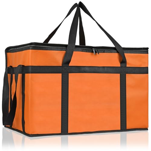 PEASUG Insulated Food Delivery Bag, XXXL Catering Bag for Keep Food Warming - color: Orange, size: XXX-Large