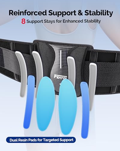 FEATOL Back Brace for Lower Back Pain Wide Coverage 360° Strong Lumbar Support with Removable Pad, Adjustable Waist Support Belt for Men Women, Size 5XL 68"-74.8" - size: XXXXX-Large