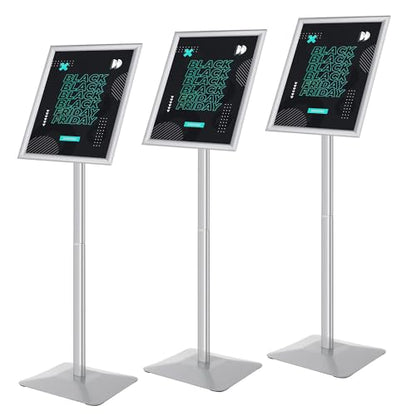 Sign Stand for Display, Ultra Stable Heavy Duty Pedestal Signage Holder - size: 11x17 3Pack, style: Silver