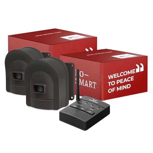 1/2 Mile Hosmart Driveway Alarm Wireless Sensor System | Driveway Sensor Alert System Weatherproof Security Outdoor Motion Sensor & Detector Protect Outdoor/Indoor Property - color: 1 receiver & 2 coffee sensors