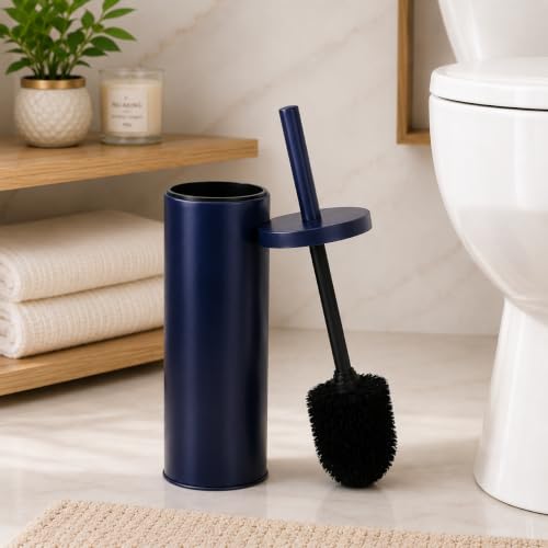 Deep & Sturdy Toilet Bowl Brush with Holder - Durable Scrubbing - Toilet Cleaners - Household Essentials - Bathroom Cleaner - Cleaning Supplies - Household Supplies, Matte Navy - color: Matte Navy Reese
