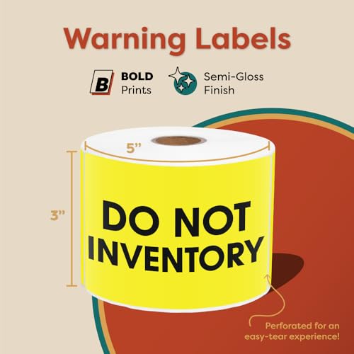 3" X 5" Do Not Inventory Shipping Stickers (500 Stickers, 1 Roll) - color: Yellow (Do Not Inventory)