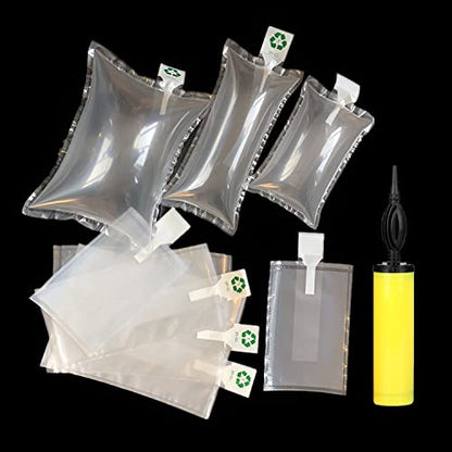 100 Pack BZQZDAI 5.9"x9.8" Clear Plastic Inflatable Air Packaging Bags Air Pillows Air Cushions Buffer Bags Void Fill Cushioning for Shipping and Packaging with Hand Pump - size: 100PACK (5.9"×9.8"）
