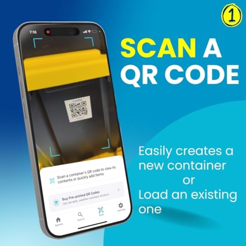 Smart QR Code Labels – AI Auto-Labeling, No Typing! Storage Bins & Moving Containers – iOS & Android App – Starter Pack, 10 Waterproof Stickers (3" x 5") (Orange)