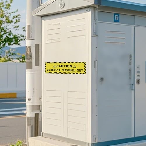 5 Pack Caution Authorized Personnel Only Floor Stickers 24 × 6 Inch