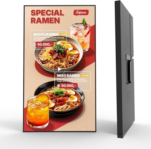 32" Wall Mount Digital Signage, 1000nits Slim Fit Frameless Digital Signage Display, LCD Monitor Advertising Screen, Android OS with HDMI in, Publishing Content with U-Disk/APP/CMS - size: 32"+1000nits