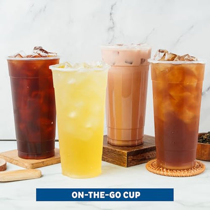 Freshware Clear Plastic Cups [100 Pack - 24 oz] Disposable Cups for Iced Coffee, Smoothie, Milkshake, Cold Drinks - size: 24 oz. [100PK]