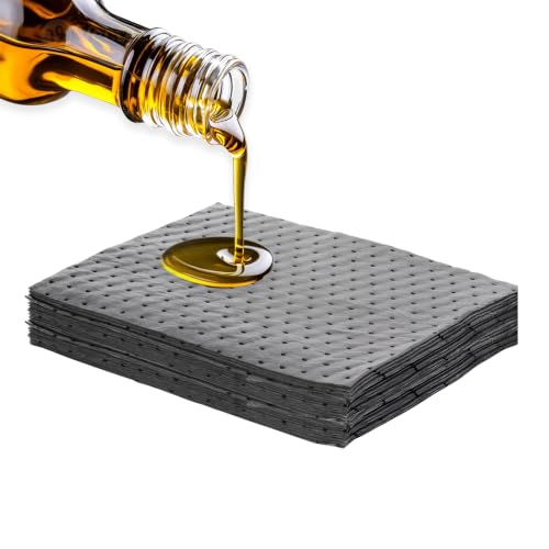 20 PCS Oil Absorbent Pads, 13"×10" Reusable Car Spill Control Supplies Absorb Oil, Grease & Fluid, High Absorbency Weight Dimpled Mats Spill Pads for Automotive Workshop - color: 20 PCS