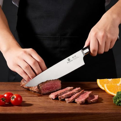 imarku 3 Piece Knife Set, Japanese High Carbon Stainless Steel Chef Knife - color: Pakkawood Brown