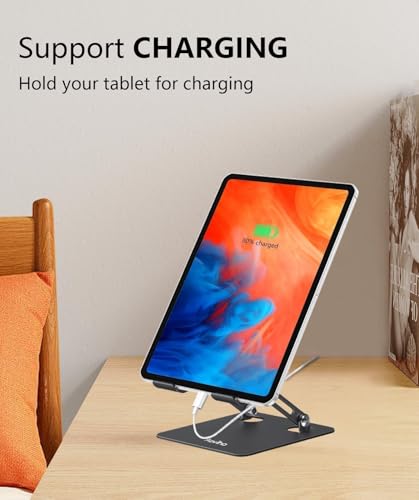 Aoviho Tablet Stand for Desk,Adjustable Tablet Holder,Black - color: Black
