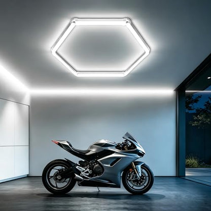 Bevenus Hexagon LED Garage Light, 6500K Super Bright Honeycomb Ceiling Light, Easy Install DIY Hex Light for Workshop Basement Barbershop Home Gym Car Detailing Shop (1 Grid) - size: 1 Grid