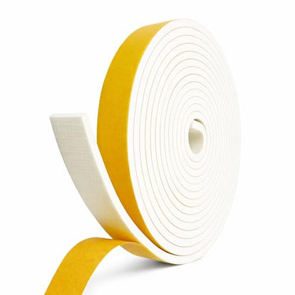 Foam Weather Stripping/Door Window Seal - Weather Stripping Foam Tape, 17 Ft Door Seal Strip, EVA Material, High Density 1/4" Thick, No Residue Adhesive (3/4" Wide) - size: 3/4" Wide