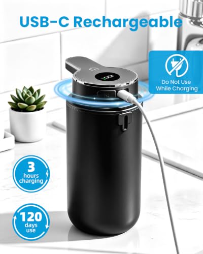 Touchless Automatic Liquid Soap Dispenser, Rechargeable Black - color: Black