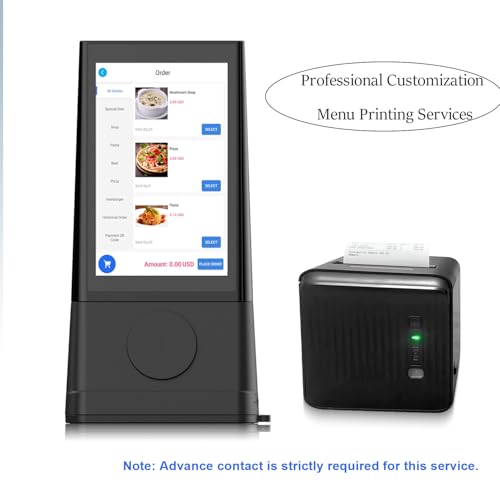 WeADS Digital Table Tent,Sign Holder by WFI Connected,Double Touch Screen Table Talker with 23200mAH Battery and Wireless Phone Charger for Restaurant Business Store Bar (Black) (FYD-06-23200mAH)