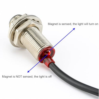 Gebildet 12mm Hall Effect Proximity Sensor Inductive Switch NPN NO（Normally Open) with Magnet DC5-30V NJK-5002C,Detecting Distance: 10mm - color: SS-E1650