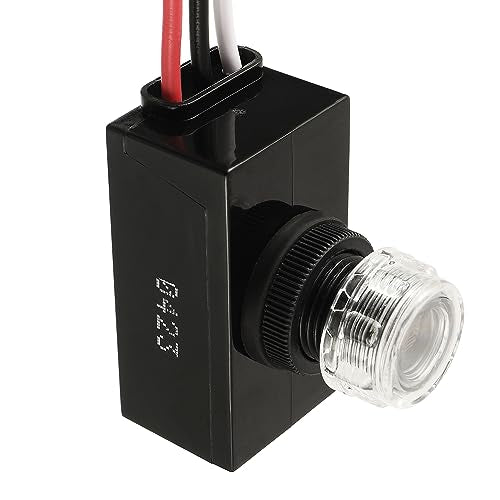 BOJACK Outdoor Hard-Wired Post Eye Light Control with Light Sensor Direct Wire-in Electronic Photocontrol with Photocell Light Sensor for Outdoor Lighting