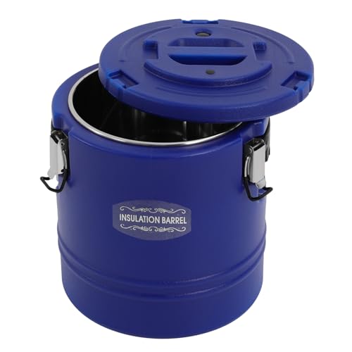 15L/15.85Qt Insulated Soup Container Insulated Food Carrier Commercial Food Warmer Hot Box for Hot Cold Food Insulation Barrel Cooler Stainless Steel Lining w/Dust Cover for Restaurant Canteen - color: 15L-Blue
