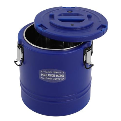 15L/15.85Qt Insulated Soup Container Insulated Food Carrier Commercial Food Warmer Hot Box for Hot Cold Food Insulation Barrel Cooler Stainless Steel Lining w/Dust Cover for Restaurant Canteen - color: 15L-Blue