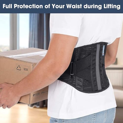 Lower Back Brace for Men and Women Pain Relief(Black,2XL Fit 37.5”-47”) - color: BLACK/GREY, size: 2X-Large (Pack of 1)