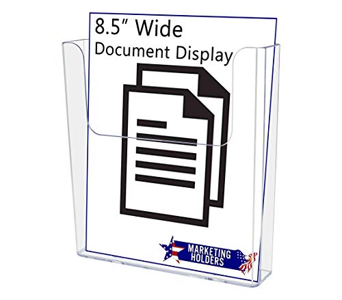 Marketing Holders Catalog Holder Wall Mount or Counter 8.5 Inch Wide Advertisement Display Clear Acrylic Flyer Organizer for Business or Marketing Events - size: 8 1/2"W Wall Mount