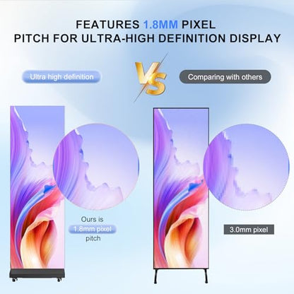 80 Inch LED Digital Signage Display with P1.86, LED Poster Screen Frameless Splicing, Advertising Display GOB LED Screen with Flight Case for Giant Commercial Events & Rentals (Black, 1 Unit) - color: Black, size: 1 Unit