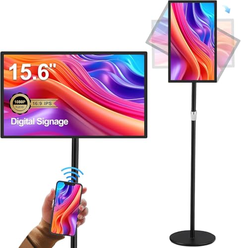 15.6" Digital Signage Display with Adjustable Stand - color: Black, size: 2+32