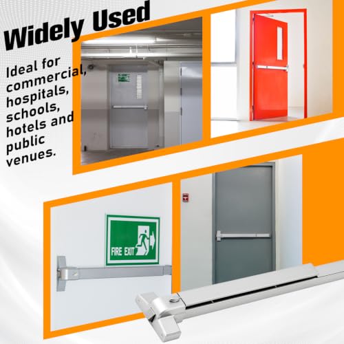 Zonon 1 Set 40" Commercial Door Push Bar with Lever Handle, Silver - color: Silver, size: 40"