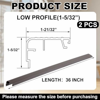 2 Pcs 36" L Fixed Vinyl Sill Threshold Cap 1-5/32 Inches High, Dark Brown - color: Dark Brown, size: 1-5/32,36 Inch