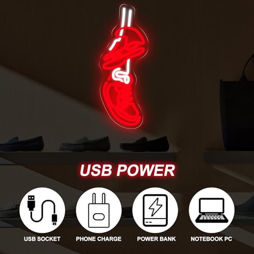 Sneakers Neon Sign For The Ultimate, Shoe LED Light - color: Sneaker-Red