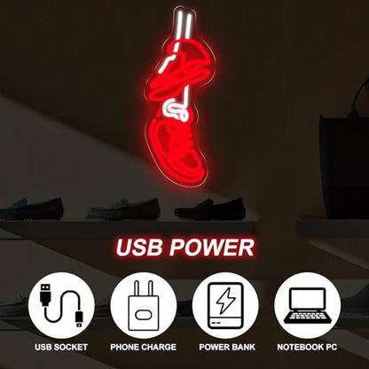 Sneakers Neon Sign For The Ultimate, Shoe LED Light - color: Sneaker-Red