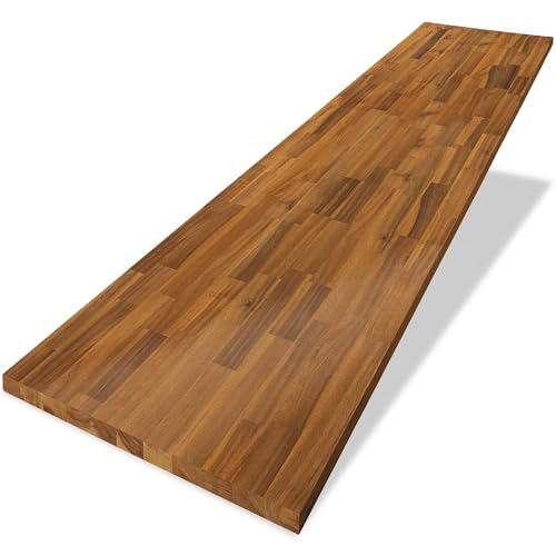 Howizz Acacia Table top 30" x 1" - 6ft Teak Look Stained Acacia Desktop for Standing Desk/Office Tabletop/Countertop, 1in. Thick - color: 1 - Teak Look, size: 72"L x 30"W x 1"Th