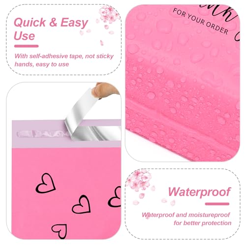JinRuiKJ Thank You Poly Mailers 6x9 Inch, 100 PCS, Pink - color: Pink, size: 6*9inch 100pcs