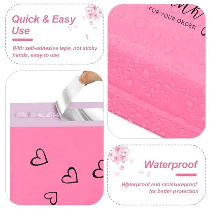 JinRuiKJ Thank You Poly Mailers 6x9 Inch, 100 PCS, Pink - color: Pink, size: 6*9inch 100pcs