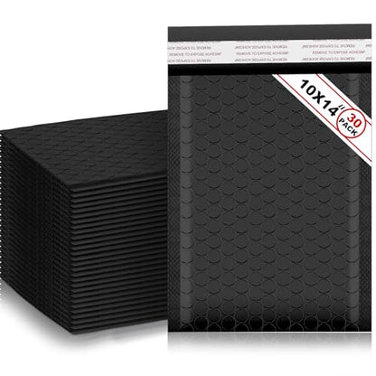 Henoyso 30 Pcs Bubble Poly Mailers Padded Envelopes,Black,10 X 14 Inches - color: Black, size: 10 x 14 Inches
