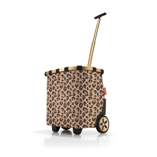 reisenthel carrycruiser Frame Leo Macchiato - Portable Shopping Trolley with Sturdy Aluminum Frame, Shoulder Strap and Removable mesh Inner Bag -Water-Repellent - color: Leo Macchiato